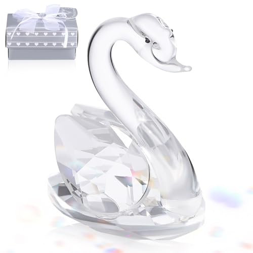 Gatuida Kristall Schwan Dekoration Für Schreibtisch Kreatives Home Ornament Als Stilvolles Hauswarminggeschenk Kristallfigur Für Wohndesign Und Besondere