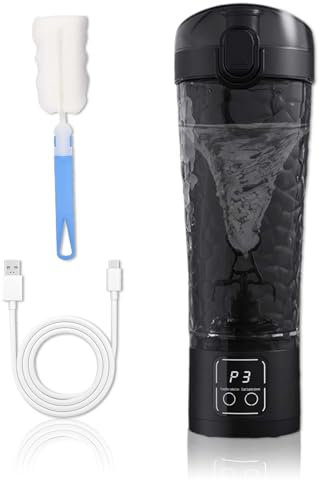 WwuHua Electric Shaker, 700 ml Electric Protein Shaker, Electric Shaker USB Rechargeable, Protein Shaker Electric with Brush, BPA-Free Premium Protein Shaker for Fitness, Sports, Yoga