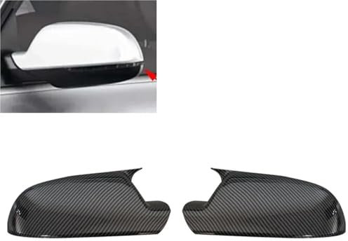 Auto Spiegelkappen, Spiegelkappen Passend Für Audi A3 8P A4 A5 Auto Rückspiegel Seitenspiegel Abdeckung Flügelkappe Außentür Gehäuse Schale Trim(Type B Carbon)