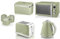 Swan Retro Green 1.5L 3KW Jug Kettle, 2 Slice Toaster, 800W 20L Digital Microwave, Bread Bin & Canisters. Retro Design Matching Kitchen Set of 7 in Green