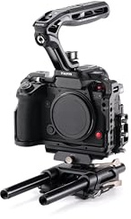 Tilta Full Camera Cage Base Kit Compatible with Panasonic Lumix S1RII, S5II, S5IIX, and G9II – Black | Top Handle, ARCA Plate, HDMI/USB-C Clamp, 15mm Rod, Cold Shoe, 1/4-20 & 3/8-16 Threads