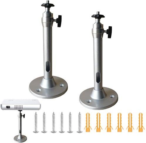 DEANKEJI Pack of 2 Ceiling Mount Projector, Aluminium Alloy Projector Mount, 180 mm Projector Ceiling Mount, 360° Adjustable, with Screws and Expansion Tube, for Projectors and Security Cameras