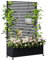 Hochbeet aus Metall mit Rad, Pflanzkasten aus Metall für den Außenbereich mit Spalier, freistehender Pflanzkasten mit Sichtschutz für den Außenbereich für Garten, Terrasse, Balkon