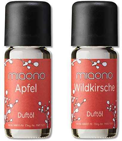 Duftöle von miaono - Wunderbare Welt der Düfte - Aromaöle für himmlichen Raumduft (Apfel-Kirsche, 2er Set 2x10ml)