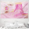 ABAKUHAUS Rosa Wandteppich und Tagesdecke, Princess Schlafzimmer Innen aus Weiches Mikrofaser Stoff Waschbar ohne Verblassen Digitaldruck, 230 x 140 cm, Rosa Gelb
