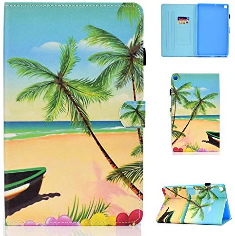 Lspcase Coque Galaxy Tab S5e 10.5 Pouces Etui Cuir PU Flip Stand Support et Carte de Slot Housse Cover avec Fonction Sommeil/Réveille Auto pour Samsung Galaxy Tab S5e SM-T720 / SM-T725 Plage