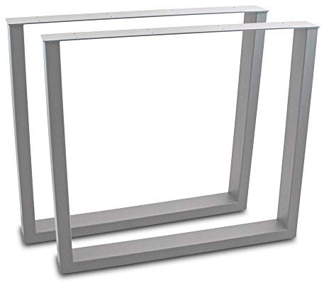 BITUXX® Tischbeine Tischkufen Tischgestell Tischuntergestell Stahl Metall Eckig (80x72, Grau)