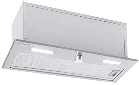 Klarstein Simplica 70 campana extractora - 70 cm de ancho, extracción de 400 m³/h, función de ventilación, botón giratorio, 3 niveles, iluminación LED de 1,5 W, acero inoxidable