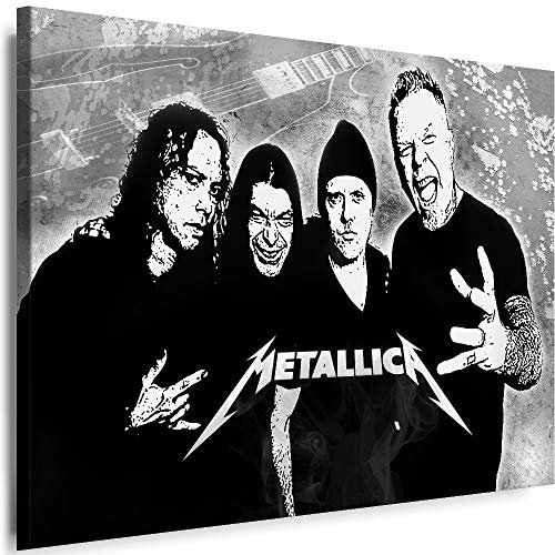 Myartstyle - Bilder Metallica Band 60 x 40 cm Leinwandbild XXL - Wandbild 1 Teilig - Gerahmter Kunstdruck Musik w-s-2023-141