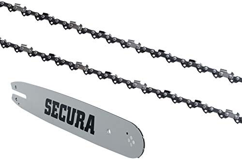 SECURA 2 Sägeketten + Schwert kompatibel mit Partner 400 Motorsäge mit 38cm 0.325 64TG 1,5mm