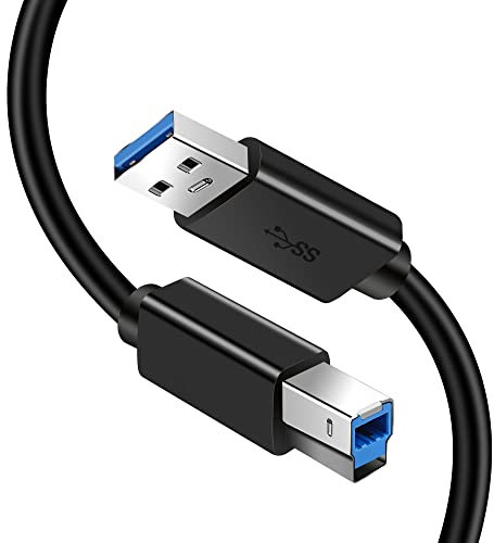 KUYiA Cable de impresora USB 3.0 de 1,8 m, USB 3.0 A macho a B macho SuperSpeed 5 Gbps compatible con HP, Canon, Lexmark, Epson, Dell, Xerox, Samsung, etc