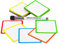 25 Beschreibbare Magnete 7,5 x 7,5 cm - mit farbigem Rahmen - mit Whiteboard marker für Scrum, Agile, Kanban oder Lean - Mix - 5 Farben