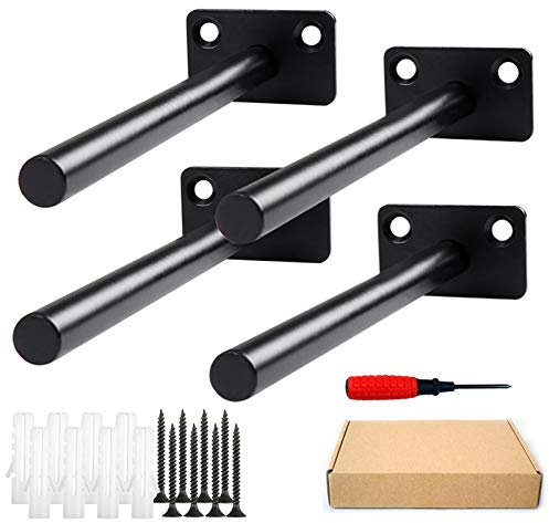 Hardware a mensola flottante 4 pezzi, 15cm Staffa per Mensola 6 pollici per staffe nascoste Supporto per mensole in legno a parete cieca, Carico Massimo 80 kg