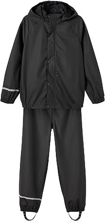 NAME IT Unisex NKNDRY RAIN NOOS Regen Set, Black, 116