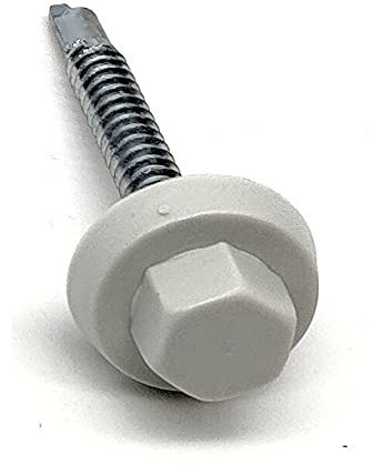 DOJA INDUSTRIAL | Vis Autoforeuse avec Cache Vis Gris | 50 Vis Autoperceuse 6,3x100 mm avec Rondelle | 50 Bouchons M10 pour Vis à Tête Hexagonale | pour une Fixation Solide et Protection Efficace
