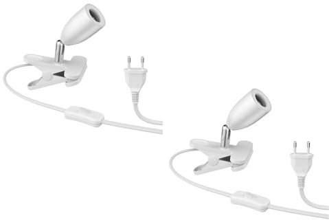 ledscom.de 2 pz. lampada a morsetto LIK, bianco opaco, 1x E27 max. 60W