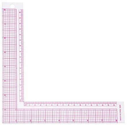 GNAUMORE L-Square Form 90 Grad Professionelles Schneider Lineal aus Kunststoff, Rot, Langlebig, flexibel, widerstandsfähig, Nählineal, RULER, Kunststoff, 2993275031