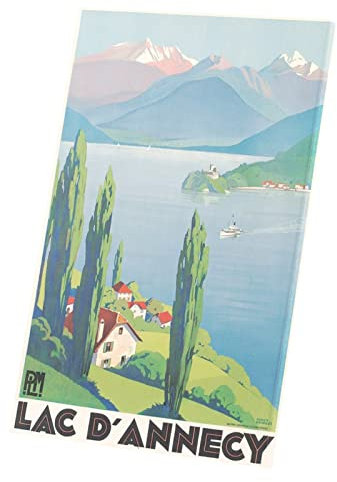 Fabulous Druck auf Leinwand Lac D'Annecy France Poster Vintage Reisen Art Deco (30 cm x 47 cm)
