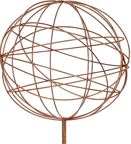 KOTARBAU® Gartenkugel Ecorost 40cm Ungewöhnliche Dekoration für Sie Dekokugeln Gartendeko + Betonsockel 5kg Braun