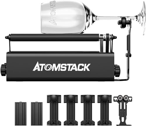 ATOMSTACK R3 Pro Support rotatif à 360° pour gravure laser d'objets cylindriques de différentes tailles