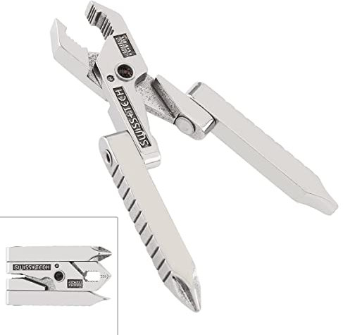 Omninmo Multitool Pliers Universal Multifunctional Mini 420 Stainless Steel Foldable Plier Clamp with Straight Screwdriver and Cross Screwdriver for Keychain Tool
