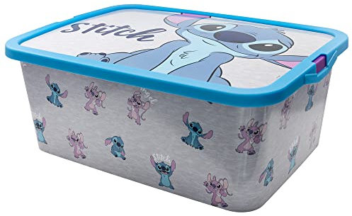Scatola Portaoggetti Stitch per bambini, in plastica, senza BPA, lavabile e riutilizzabile, con coperchio