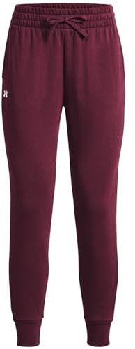Under Armour Damen UA Rival Fleece Jogger Trainingshose, Dark Maroon/White, M