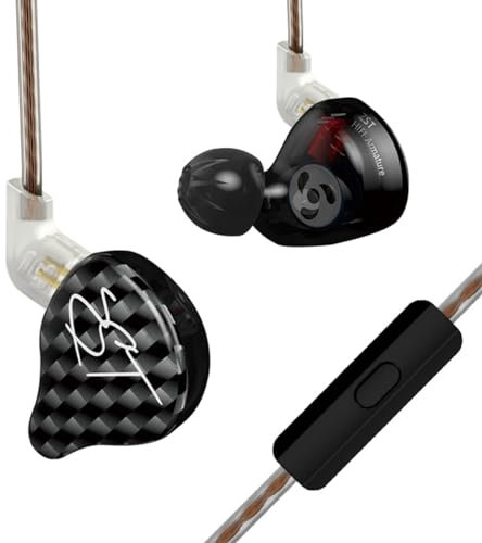 keephifi KZ ZST KZ Auricolari in ear con filo, 1BA+1DD IEM KZ Cuffie con filo, KZ In Ear Monitor,cavo staccabile, Auricolari con microfono per audiofili, musicisti, cantanti, batteristi