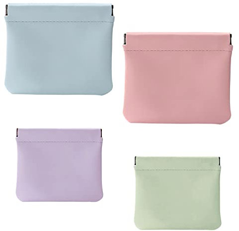 4-Piece Women's Portable Bag, Pocket Cosmetic Bag, Portable Mini Travel Cosmetic Bag,air Cushion Storage Bag, Headset Bag, Fashion Portable Mini Bag, PU Leather Portable Dirt-Resistant Bag