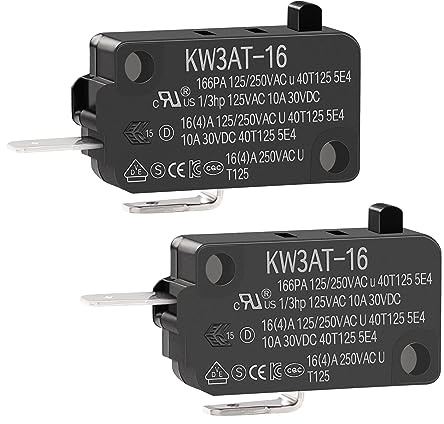 BXIZXD KW3AT-16 Microwave Oven Door Switch 16A 125/250 V Door Interloc, Compatible with KW3A, KW3A-16 (Normally Open and Normally Closed)