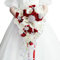Wooauto Hochzeitsstrauß Brautschmuck Brautjungfer Bouqeut Künstlicher Wasserfall Brautstrauß Wasserfall Rose Diamant Cascading Calla Lily Bouquet für Hochzeitsfotografie Requisiten Valentinstag Dekor