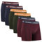 DANISH ENDURANCE 6er Pack Boxershorts Herren - Weiche Baumwolle, Unterhosen Männer mit Stretch, Bequem & Ohne Zettel Mehrfarbig (Marineblau/Bordeaux, Grün/Orange, Bordeaux/Marineblau) XXL