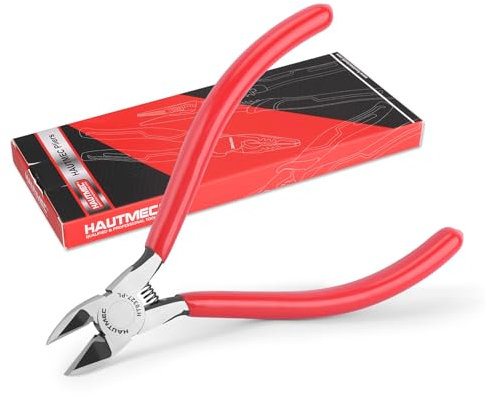 HAUTMEC 5 Precise Small Flush Cutting of Engineer Wire Cutter Plier with Location Pin for Fine Shearing, Perfect for Circuit Board Cutting, Electronic Components, HT0327
