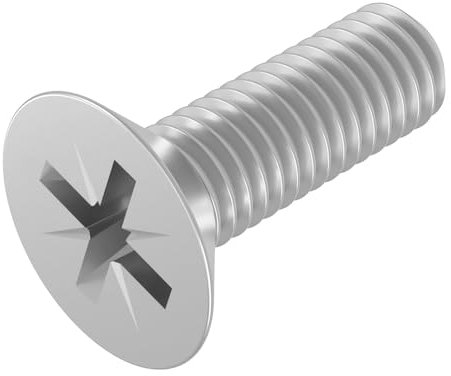 SECCARO Viti a testa svasata M8 x 25 mm, in acciaio inox V2A VA A2, DIN 965, Phillips PZ, filettatura completa, 20 pezzi