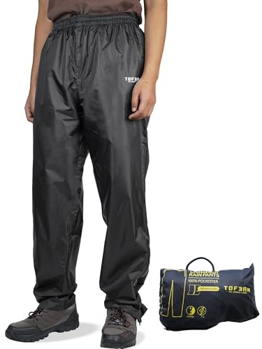 Tofern Pantalon de Pluie Homme Femme Mixte Polyvalent Imperméabilité 5000 Léger Pliable pour Randonnée Ski Escalade Moto Cyclisme