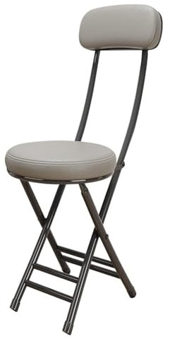 Salvaspazio Gabello da Bar Pieghevole, Impilabile Sgabello da Bar, con Struttura Tubolare in Metallo, per Banchetto Conferenza Festa (Color : Gray, Size : 47cm/18inch)