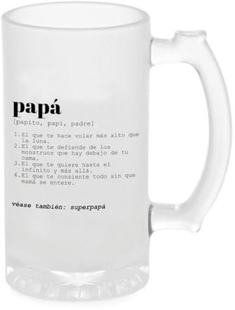 Genérico Jarra de Cerveza Papá Regalo día del Padre de Cristal Esmerilado Mate 500 ml