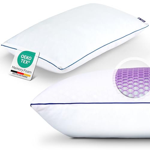 Mister Sandman Ergonomisches Kopfkissen 40 x 80 cm – Memory Foam Nackenstützkissen, Atmungsaktiv, Hypoallergen, Waschbar Orthopädisches Komfort Kissen Für Seiten-, Rücken- & Bauchschläfer