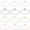 SOFPLATE 1 Box 12Pcs 4 Colors Slider Bracelet Chain Adjustable Slider Bracelets Bead Ends Chains with Rhinestone Brass Slider Bracelet findings for jewellery making Chains Supplies DIY Bracelet Crafts