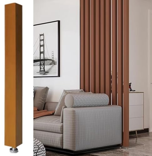 Raumteiler Quadratischer Trennwandpfosten zum Aufteilen Von Räumen, Japanischer Raumteiler Aus Holz Als Sichtschutz, Trennlamellen für Studiowohnungen/Büros(1pc Height,140cm/55.1in/4.59ft)
