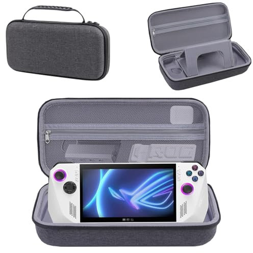 Buziba Tragetasche für ASUS ROG Ally X, schützende Hartschale, Tragetasche, tragbare Reisehülle, Aufbewahrungstasche für Spielkonsole und Zubehör (grau)