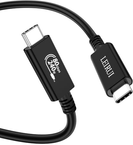 Cable USB 4 de 80 Gbps para cable Thunderbolt 5 con aumento de ancho de banda de hasta 120 Gbps, soporta pantallas de 8 K a 60 Hz 4K a 540 Hz/144 Hz, cable de carga rápida de 240 W para Thunderbolt
