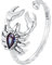 Qings Skorpion Schmuck für Damen Herren 925 Sterling Silber Skorpion Offener Verstellbarer Schwarzer Tier Vintage Daumen Ring