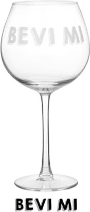 KASANOVA Calice vino in vetro scritta Bevimi 580 ml
