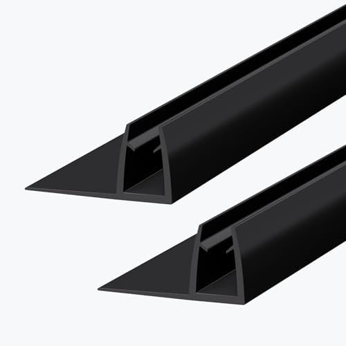 Mai & Mai Joint Noir Porte en PVC 190cm Joint Vertical Porte Douche Joint d'étanchéité pour Epaisseur de Verre de 6mm Design S013