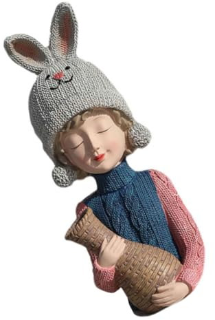 MAGICLULU Statue De Fille en Résine Vase À Fleurs Polyvalent Décoration pour Tenir Une Fille en Fleurs sur Un Bureau