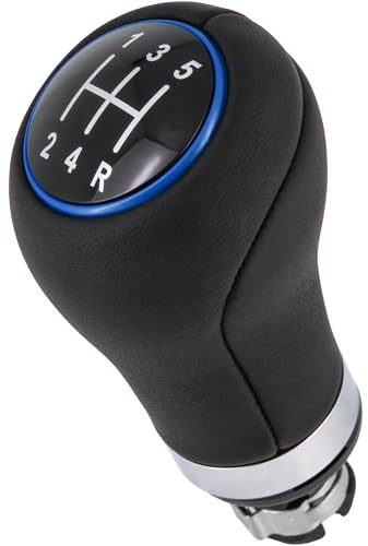 phil trade Schaltknauf 5 Gang passend für VW Passat B5 3B 3BG, 1996-2005, Plug & Play, Auto Schalthebel, schwarz - blau