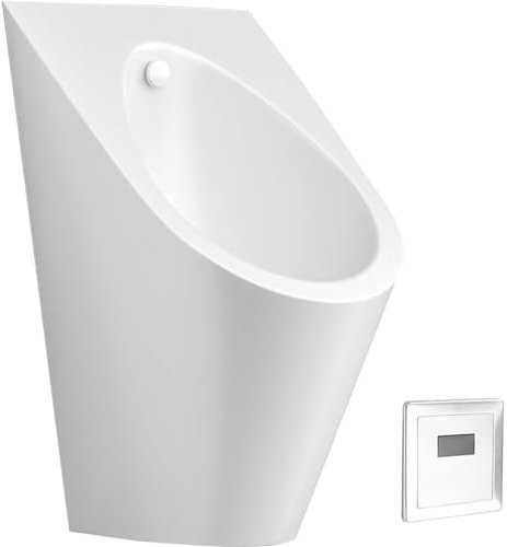 Urinal aus Edelstahl 304, automatisches wandmontiertes Badezimmer-Urinal für Männer, Urinale mit Sensor für Haushalt/Gewerbe, intelligente Spülung für Herrentoilette,White