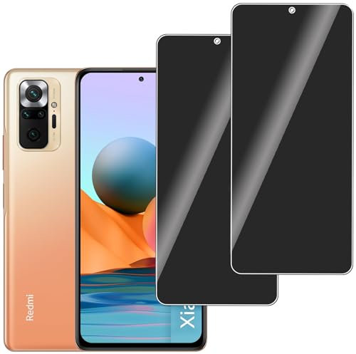 LERINNA 2 Stück für Panzerglas Privatbildschirm für Xiaomi Redmi Note 10 Pro, Anti-Spy,9H Härte temperglas, Anti-Kratzen, Anti-Bläschen, Sichtschutz Schutzfolie für Xiaomi Redmi Note 10 Pro