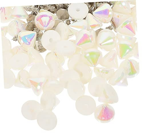 Angoily 100 Stück -Zubehör Basteln Spitze stachelig gespickt Spike-Nieten-Perlen kunststoffnieten Rivet Studs Decor Farbige Nieten Kleider kleine Nieten Spike -Stollen Plastik Colorful